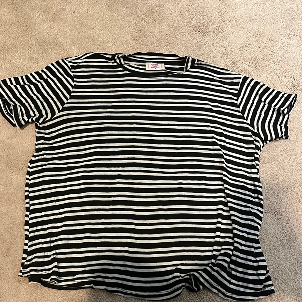 striped loose shirt